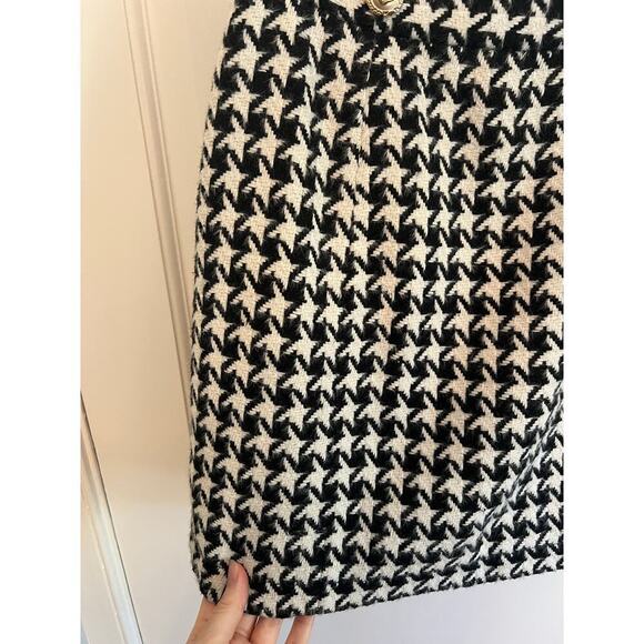 Walter Baker Houndstooth Mini Skirt Women's S 28 Preppy Academia Gold Hardware - Picture 5 of 10
